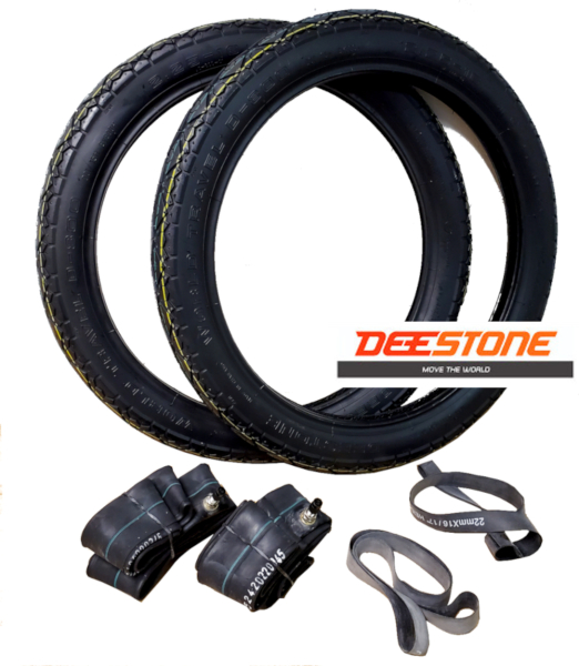 Reifen Set 2x Deestone D800 2,25x16 TT 31L / Schlauch/Felgenband komplett