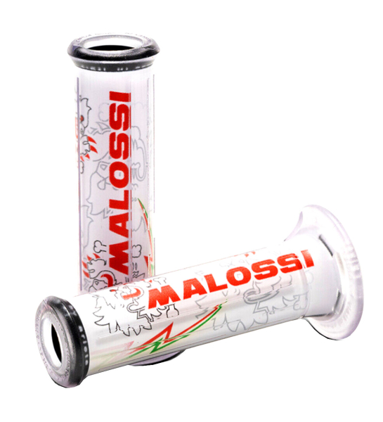 Lenkergriffe Griffe Lion 22/24mm weiß - 125mm mit Sticker -Malossi-
