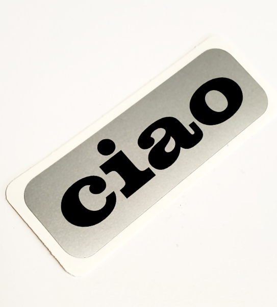Ciao Tankaufkleber Schriftzug Sticker Tank silber  86x26mm Ciao C7 SC