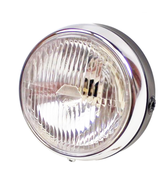 Scheinwerfer Moped schwarz / chrom Retro Old Scool Blechgehäuse -Guia-