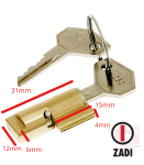 Lenkschloß 31x12x4mm / 2 Schlüssel Piaggio...